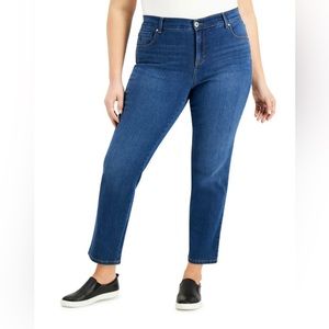 Style & Co. Tummy Contrl Tapered Leg Blue Denim Jeans Size 22W